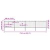 vidaXL Garden Fence with Hoop Top Steel 714.5x120 cm Black