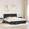 vidaXL Bed Frame with Headboard Black 200 x 200 cm Engineered Wood