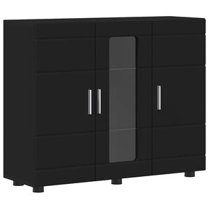 vidaXL Sideboard with Shelf Black 55.5 x 29 x 100 cm Engineered Wood