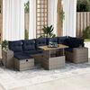 vidaXL 8 Piece Garden Sofa Set with Cushions Brown Poly Rattan Acacia