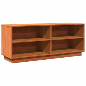 vidaXL Shoe Cabinet Wax Brown 110x34x45 cm Solid Wood Pine