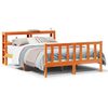 vidaXL Bed Frame with Headboard without Mattress Wax Brown 150x200 cm King Size