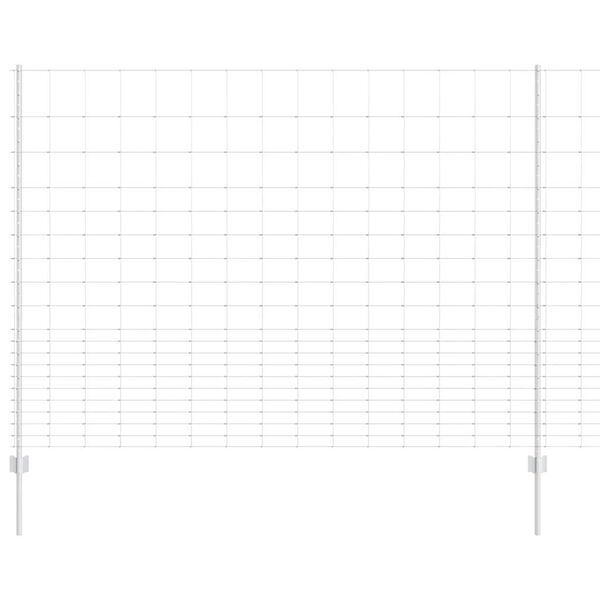 vidaXL Fence with Post Silver 1.6 x 25 m Steel