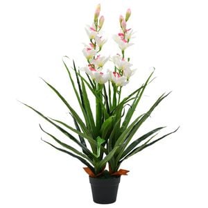 vidaXL Artificial Cymbidium Orchid Plant with Pot 100 cm Green