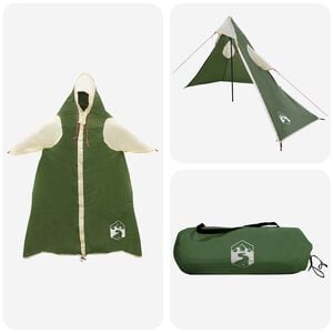 vidaXL 2-in-1 Rain Poncho with Hood 262 x 126 x 130 cm Green