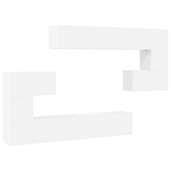 vidaXL 10 Piece TV Cabinet Set White Engineered Wood