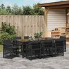 vidaXL Garden Dining Set 9 pcs Black Powder-Coated Steel