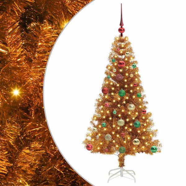 vidaXL Christmas Tree with 150 LEDs with Stand Gold 150 cm PET