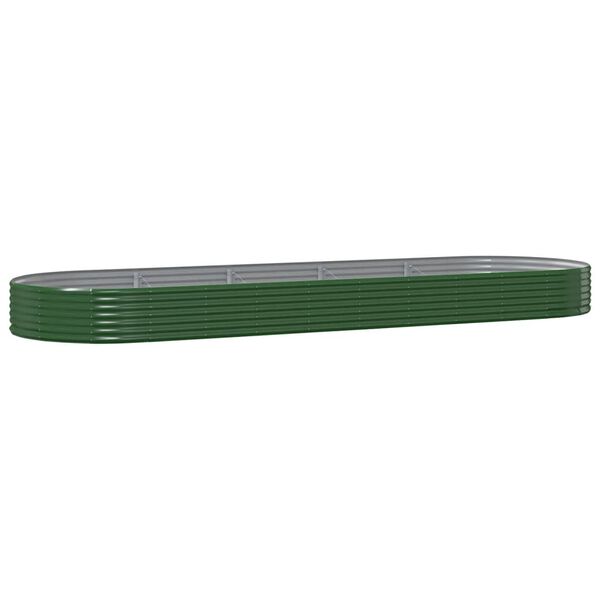 vidaXL Garden Raised Bed Galvanised Steel 450x140x36 cm Green