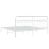 vidaXL Metal Bed Frame without Mattress with Headboard White 193x203cm