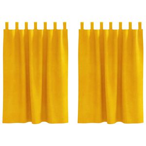 vidaXL Blackout Curtains 2 pcs Mustard Yellow 140 x 140 cm Velvet