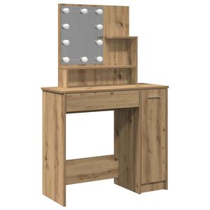 vidaXL Dressing Table with LED Artisan Oak 86.5x35x136 cm
