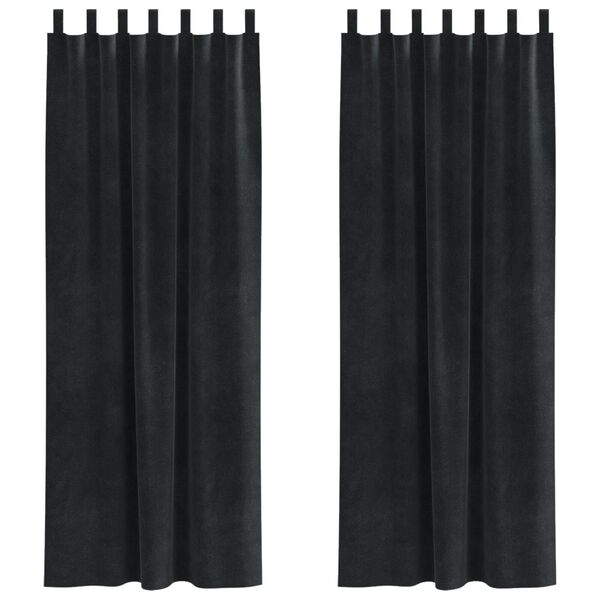 vidaXL Blackout Curtains 2 pcs Black 140 x 225 cm Velvet