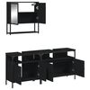 vidaXL 3 Piece Bathroom Furniture Set Black Engineered Wood