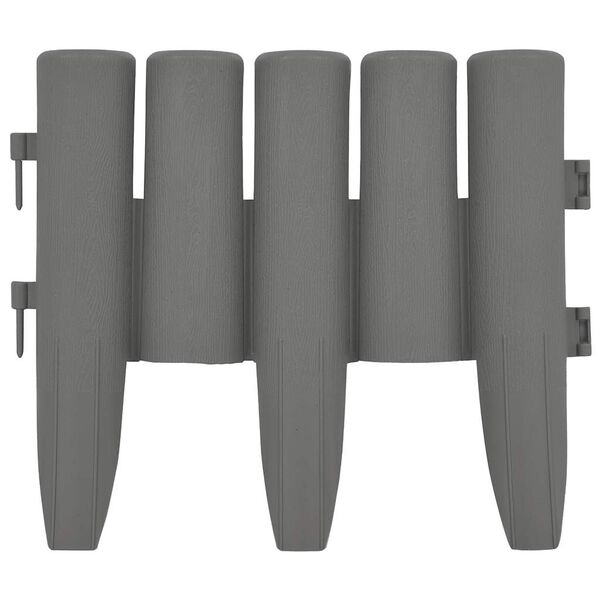 vidaXL Lawn Edgings 36 pcs Grey 10 m PP