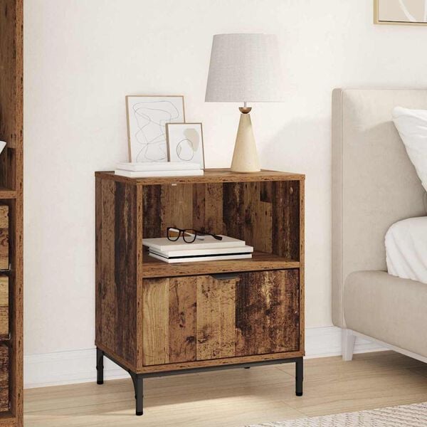 vidaXL Bedside Cabinet Old wood 49 x 36 x 61 cm Engineered wood
