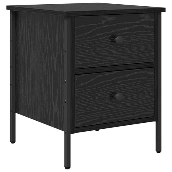vidaXL Bedside Cabinet with Drawer Black oak 40 x 42 x 50 cm