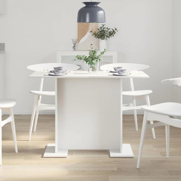vidaXL Dining Table White 110 x 60 x 75 cm Engineered Wood