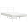 vidaXL Metal Bed Frame without Mattress with Headboard White 120x190cm