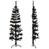 vidaXL Slim Artificial Half Christmas Tree with Stand Black 150 cm