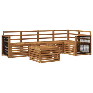 vidaXL Sectional Sofa Set 5 pcs Natural Solid Acacia Wood