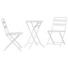 vidaXL Garden Bistro Set 3 pcs White Steel