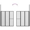 vidaXL Shower Screen Folding Other Black 120 x 70 X 137 cm Aluminium