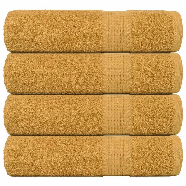 vidaXL Bath Towels "FROGN" 4 pcs Gold 100x150 cm 360 gsm