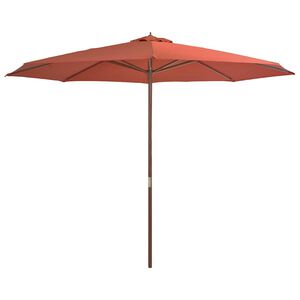 vidaXL Garden Parasol with Wooden Pole 350 cm Terracotta