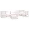 vidaXL 7 Piece Garden Lounge Set White Solid Wood Pine