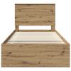 vidaXL Bed Frame Artisian Oak 100 x 200 cm Solid Pine Wood