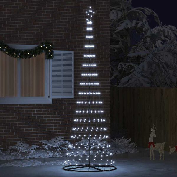 vidaXL LED Christmas Tree Cool White 100.5 x 100.5 x 302.5 cm Metal