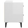 vidaXL Bedside Cabinets 2 pcs High Gloss White 40x35x47.5 cm