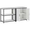 vidaXL Kitchen Storage Set with Shelf 2 pcs White Cold-rolled Steel