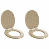 vidaXL WC Toilet Seats 2 pcs with Soft Close Lids MDF Bamboo Design