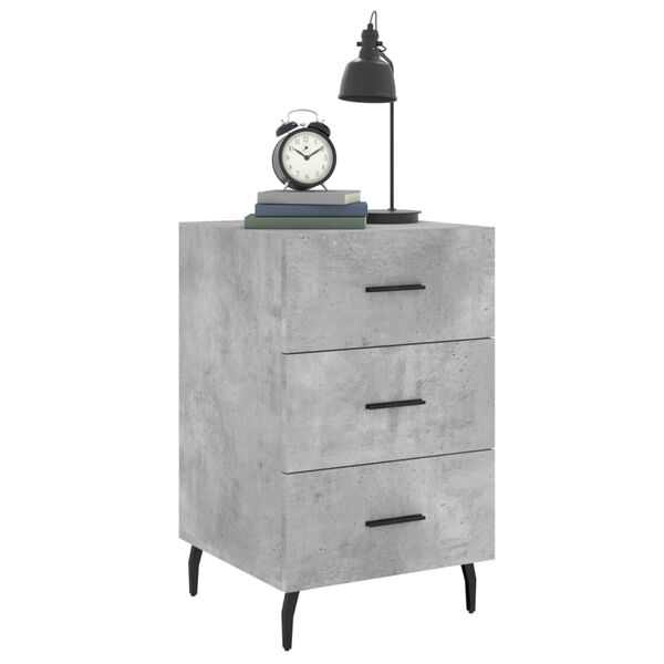 vidaXL Bedside Cabinet Concrete Grey 40x40x66 cm Engineered Wood