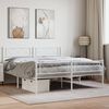 vidaXL Metal Bed Frame without Mattress with Footboard White 140x190cm