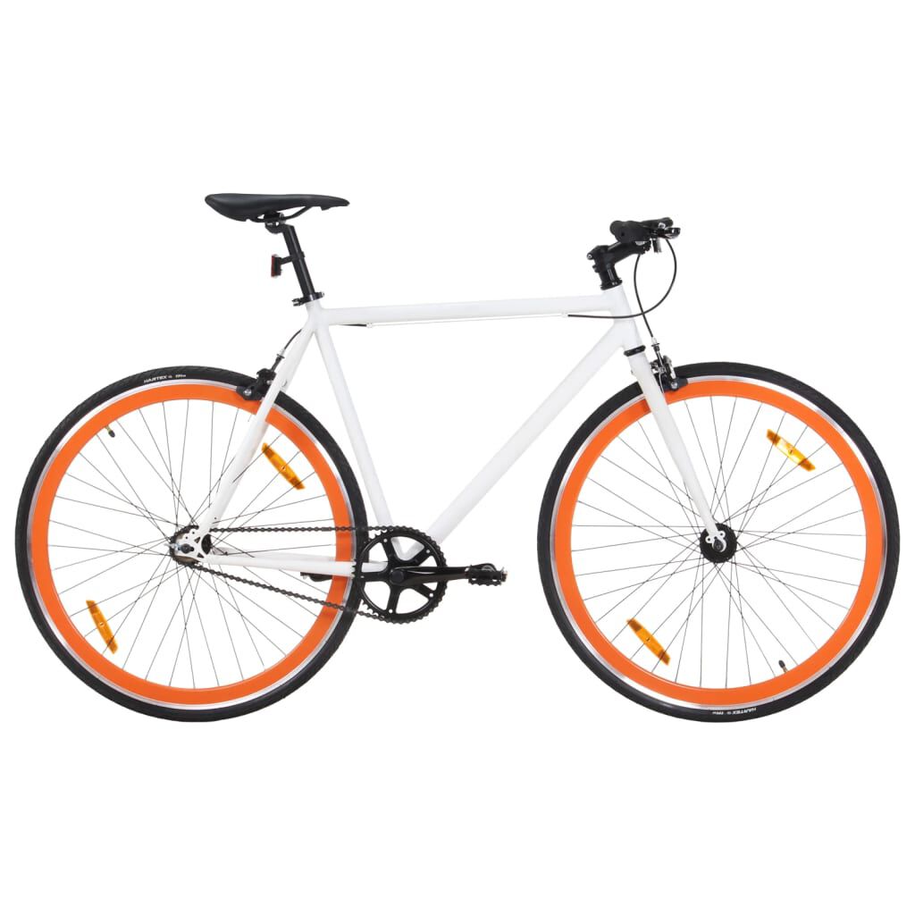 vidaXL Fixed Gear Bike White and Orange 700c 51 cm vidaXL