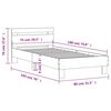 vidaXL Bed Frame without Mattress with Headboard Grey Sonoma 75x190 cm Small Single