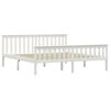 vidaXL Bed Frame without Mattress White Solid Pine Wood 180x200 cm Super King