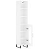 vidaXL Highboard High Gloss White 34.5x34x180 cm Engineered Wood