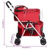 vidaXL 2-Layers Folding Dog Stroller Red 83x48x97 cm Oxford Fabric