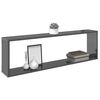 vidaXL Wall Cube Shelf 2 pcs High Gloss Grey 100x15x30 cm Engineered Wood