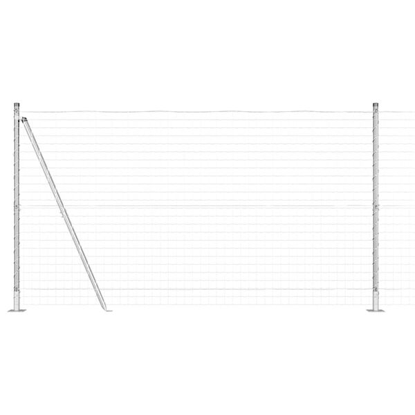 vidaXL Fence with Post Silver 1.2 x 10 m Steel