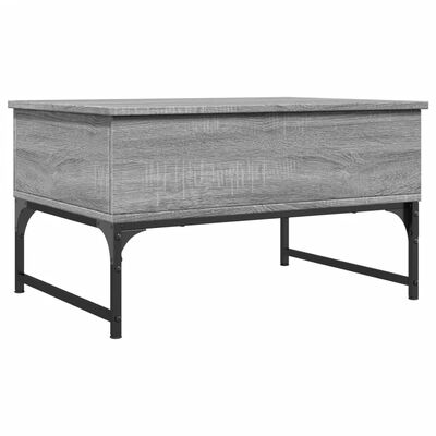 vidaXL Coffee Table Grey Sonoma 70x50x40 cm Engineered Wood and Metal