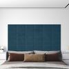 vidaXL Wall Headboard 12 pcs Blue 30 x 15 cm Velvet