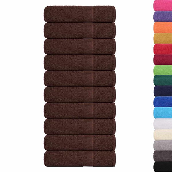 vidaXL Shower Towels "FROGN" 10 pcs Brown 70x140 cm 360 gsm
