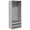 vidaXL Wardrobe Grey Sonoma 80x50x200 cm Engineered Wood