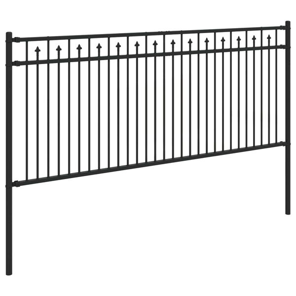 vidaXL Spike Fence Black 200 x 130 cm Powder-Coated Steel