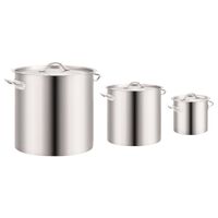 vidaXL 3 Piece Stock Pot Set 50/21/6 L Stainless Steel